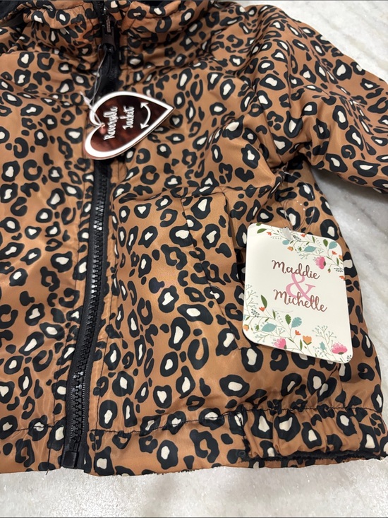 Maddie & Michelle Other - Maddie & Michelle Leopard Print Puffer Jacket - Brown & Black